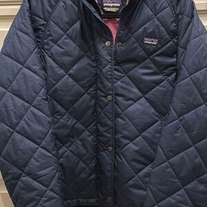Patagonia Kids' Navy and Pink Quilted Jacket